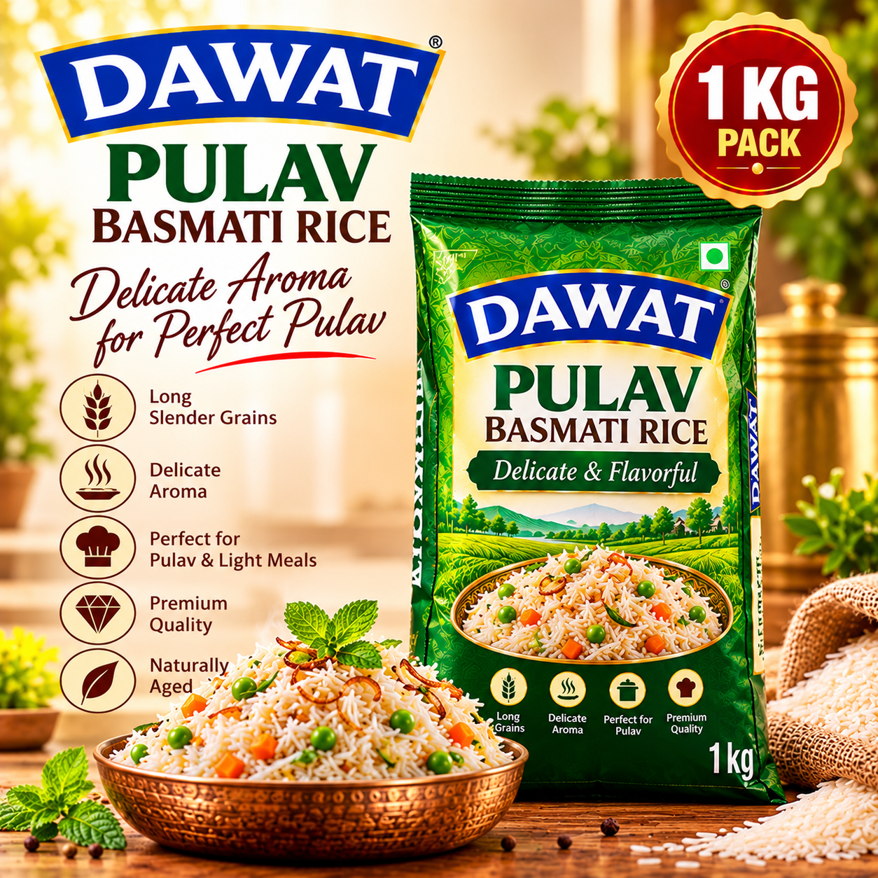 Dawat Pulav Basmati Rice 1kg
