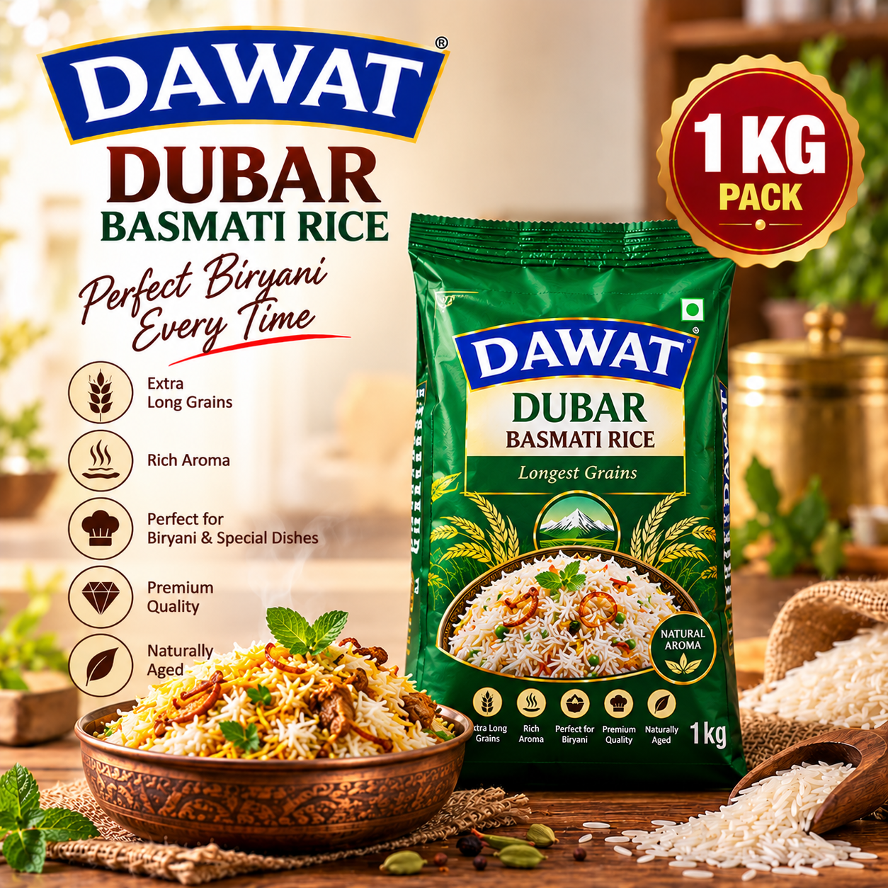 Dawat Dubar Basmati Rice 1 kg
