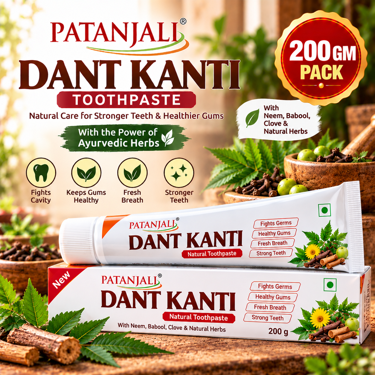 PATANJALI DANT KANTI PASTE 200 GM