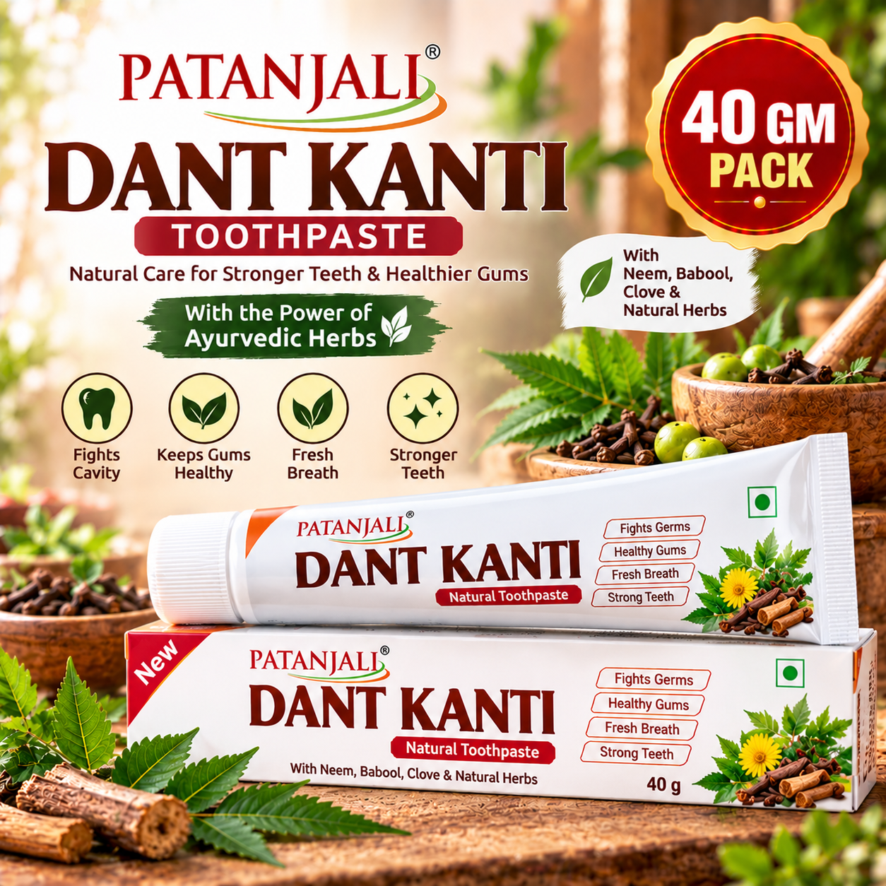 PATANJALI DANT KANTI PASTE 40 GM 