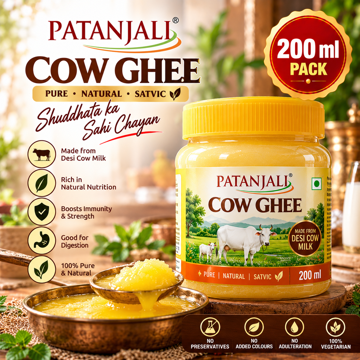 PATANJALI COW GHEE 200ML
