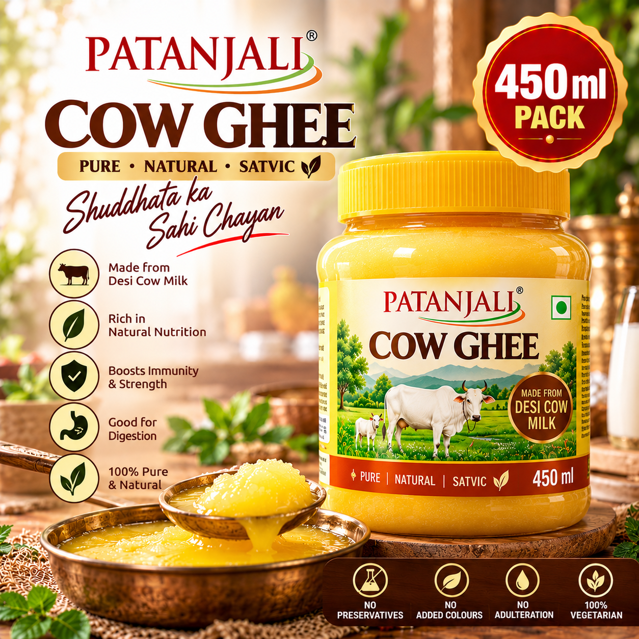 PATANJALI COW GHEE 450 ML