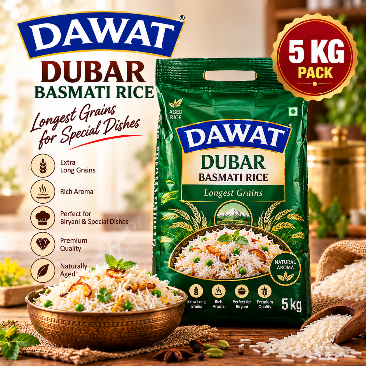 Dawat Dubar Basmati Rice 5 kg