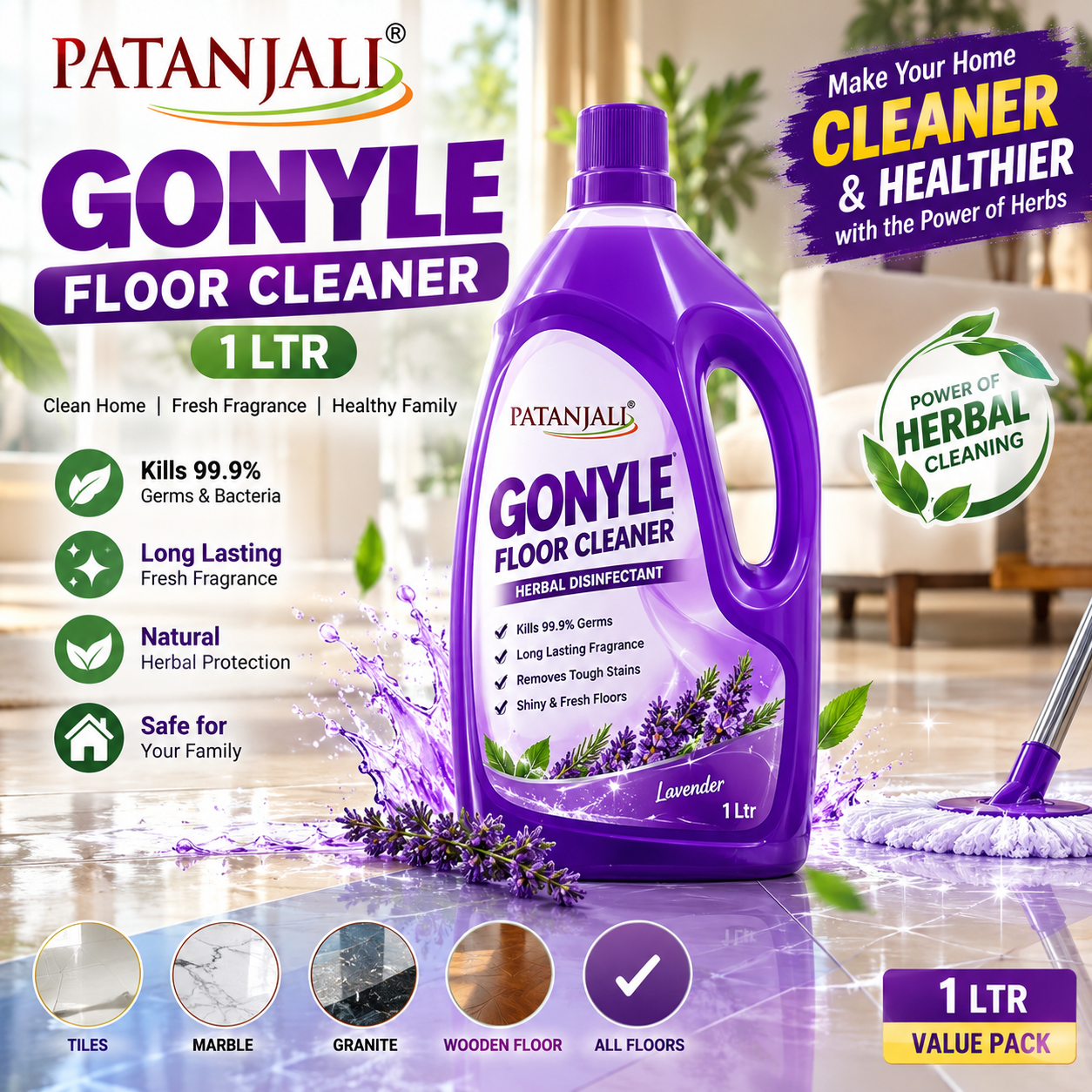 PATANJALI GONYLE FLOOR CLEANER 1LTR
