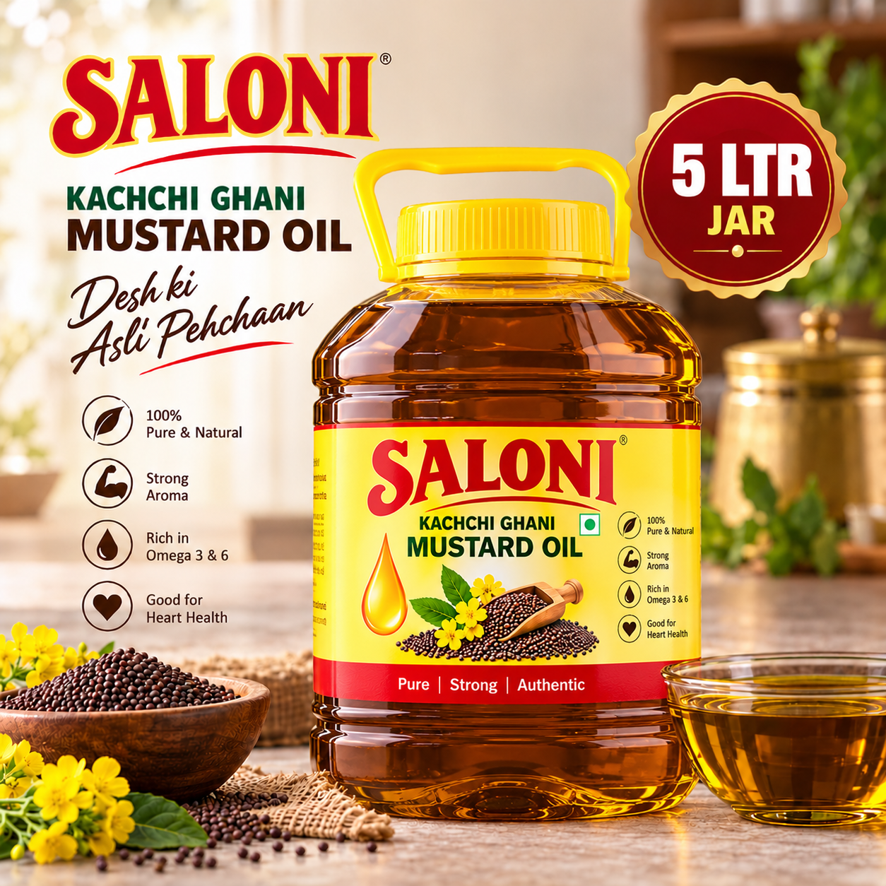SALONI MUSTARD OIL 5L JAR