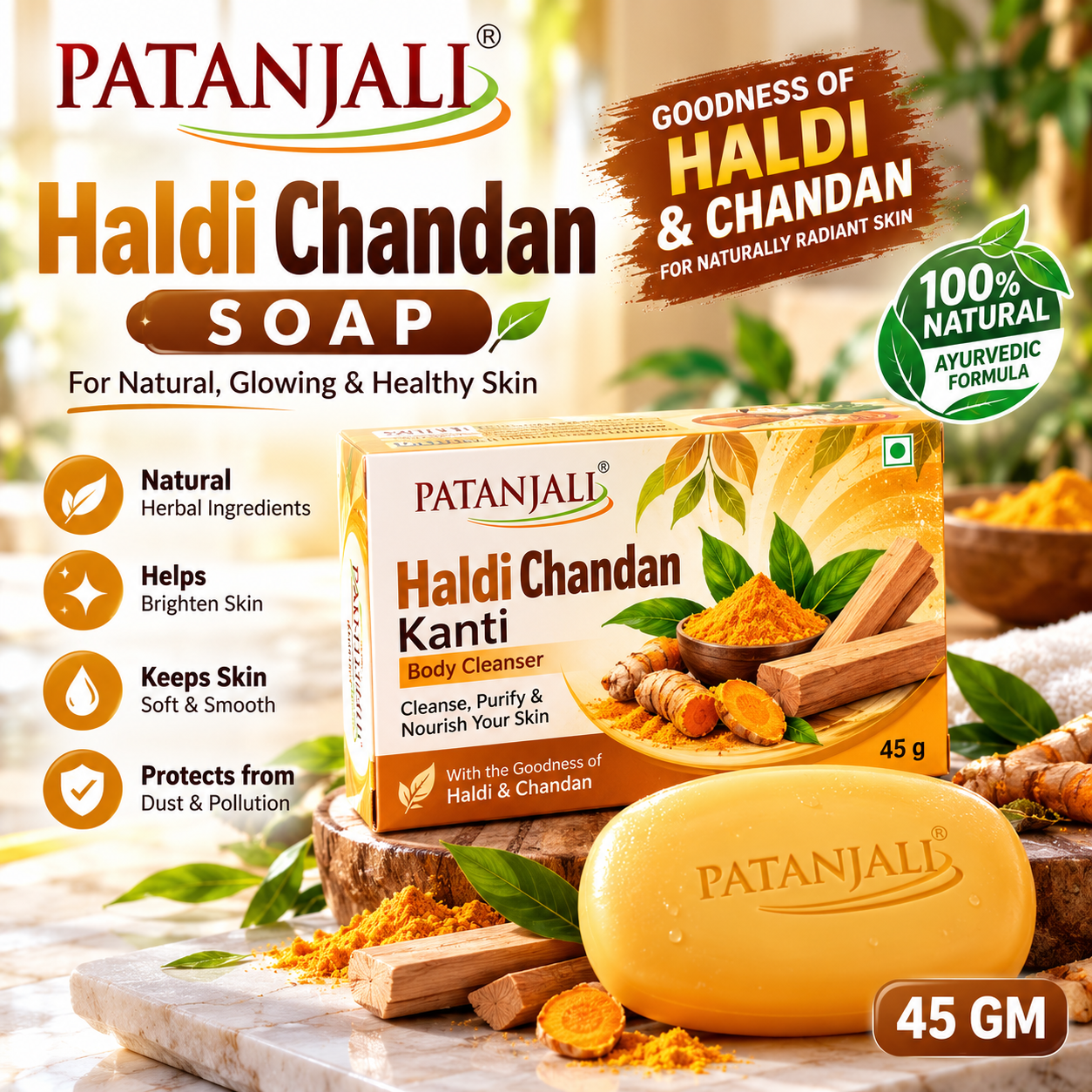 PATANJALI HALDI CHANDAN SOAP 45 GM