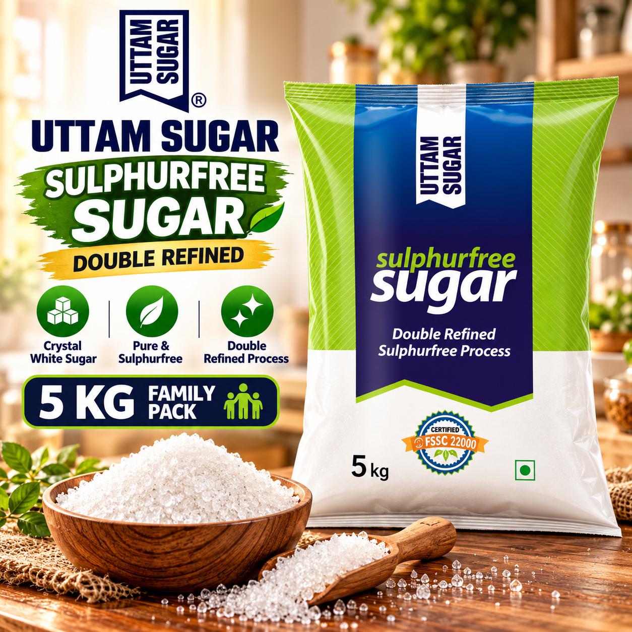 UTTAM SULPHURLESS SUGAR 5 KG